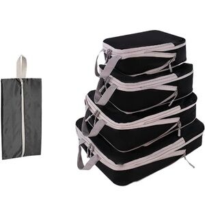 NWOT Compression Packing Cubes, Expandable Luggage Organizers Bags with Shoe Bag